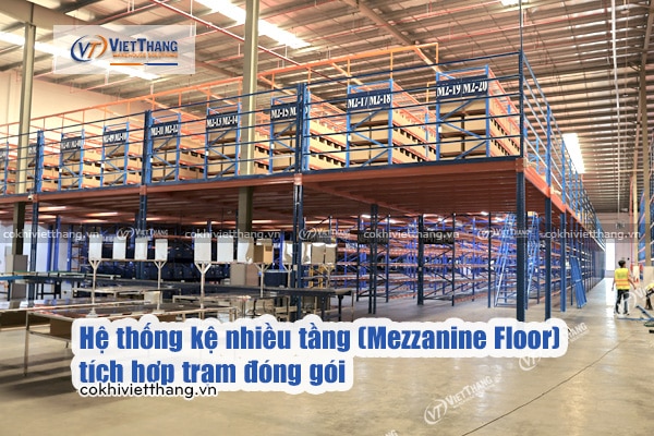 Hệ-thống-kệ-nhiều-tầng-(Mezzanine-Floor)-tích-hợp-trạm-đóng-gói